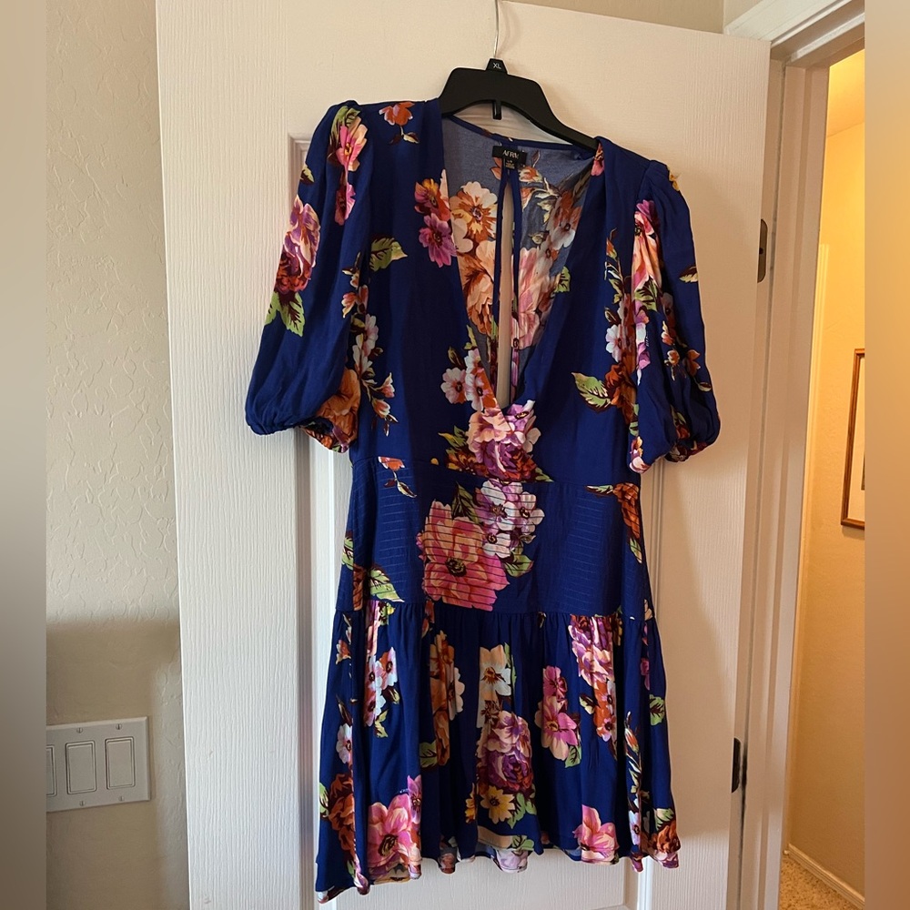 AFRM Floral Blue Mini Dress